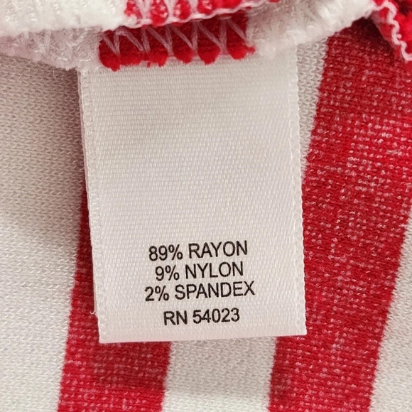 BANANA REPUBLIC Striped Zipped Back Ponte V Neck Dress Red White Size 4 - Picture 11 of 12